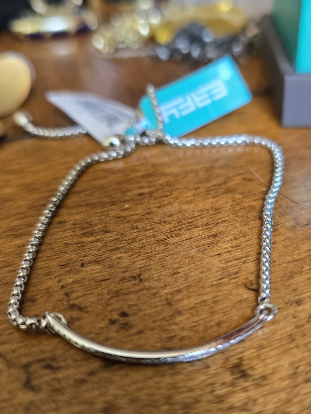 Effy Silver Curved Bar Chain Bracelet